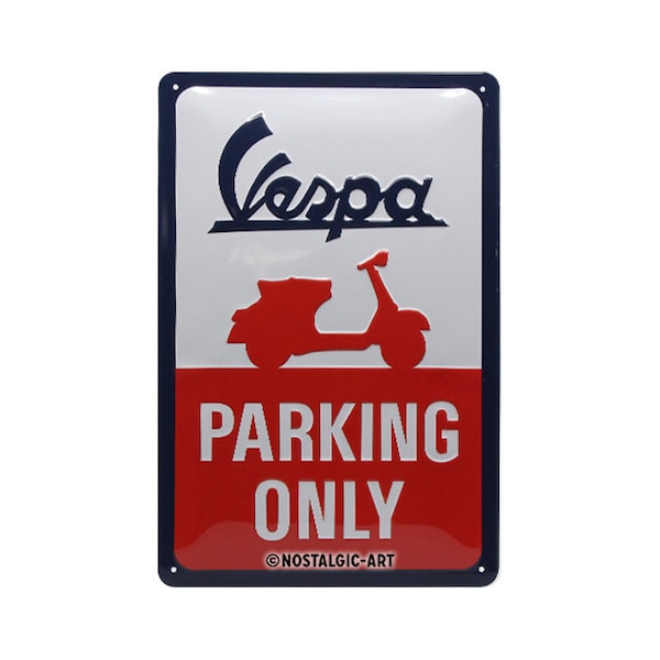 Nostalgic-Art Retro Blechschild, 20 x 30 cm, "Vespa – Parking Only", Geschenk-Idee für Roller-Fans, aus Metall, Vintage Design