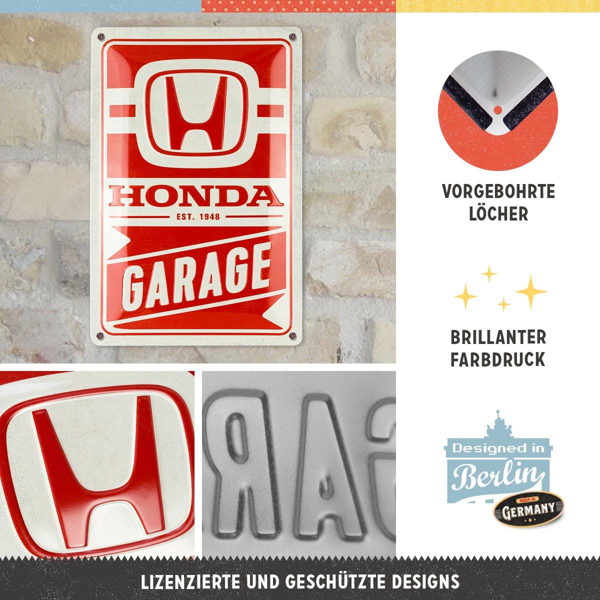 Nostalgic-art Retro Tin Sign, 20 X 30 Cm, Honda – Garage – Gift