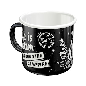 Nostalgic-Art Retro Enamel Mug, 360ml, &quot;Around The Campfire&quot;, Gift Idea for Camping Fans, Camping Mug, Vintage Design with Saying