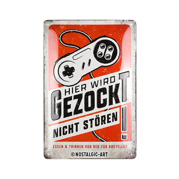Nostalgic-Art Blechschild „Achtung – Exit“ Retro-Design | 20x30 Cm, Metall, 3D-Prägung | Für Gamer, Bar & Wohnzimmer