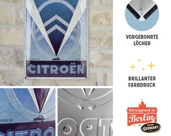 Nostalgic-Art Retro Blechschild Citroen 2CV – 15x20 Cm, Metall, Lizenziert, Made In Germany
