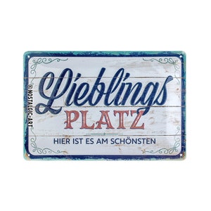 Nostalgic-Art Retro tin sign, 20 x 30 cm, &quot;Favorite Place&quot;, gift idea for your home, made of metal, vintage design with saying