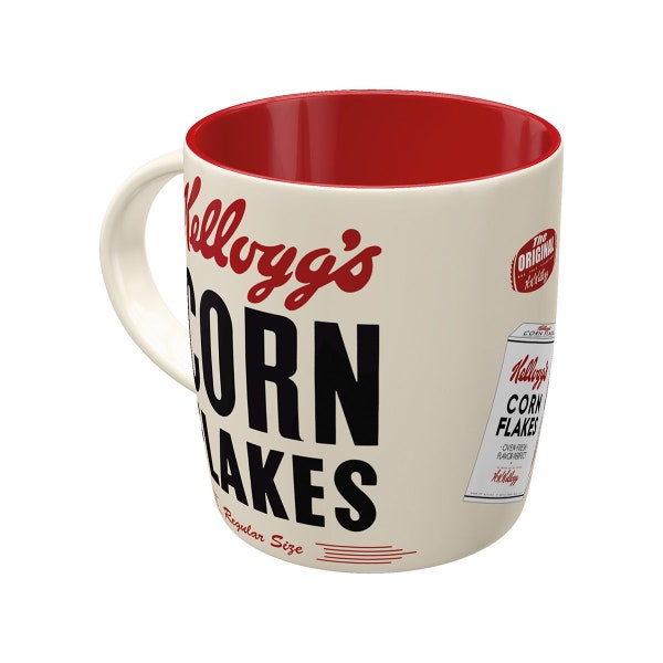 Nostalgic-Art Retro Kaffee-Becher, 330 ml, "Kellogg’s Corn Flakes", Geschenk-Idee für die Küche, Keramik-Tasse, Vintage Design