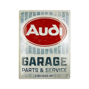 Nostalgic-Art Targa in metallo retrò, 30 x 40 cm, "Audi - Garage", idea regalo per gli appassionati di accessori Audi, in metallo, design vintage