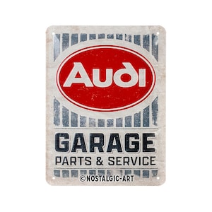 Audi - Letrero retro de chapa metálica para garaje, 15 x 20 cm