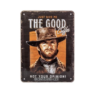 Nostalgic-Art retro tin sign, 15 x 20 cm, "The Good Coffee", gift idea for Western fans, made of metal, vintage design