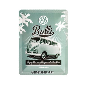Nostalgic-Art Cartel retro de chapa, 15 x 20 cm, "VW Retro Bulli", idea de regalo para Volkswagen Bus, de metal, diseño vintage