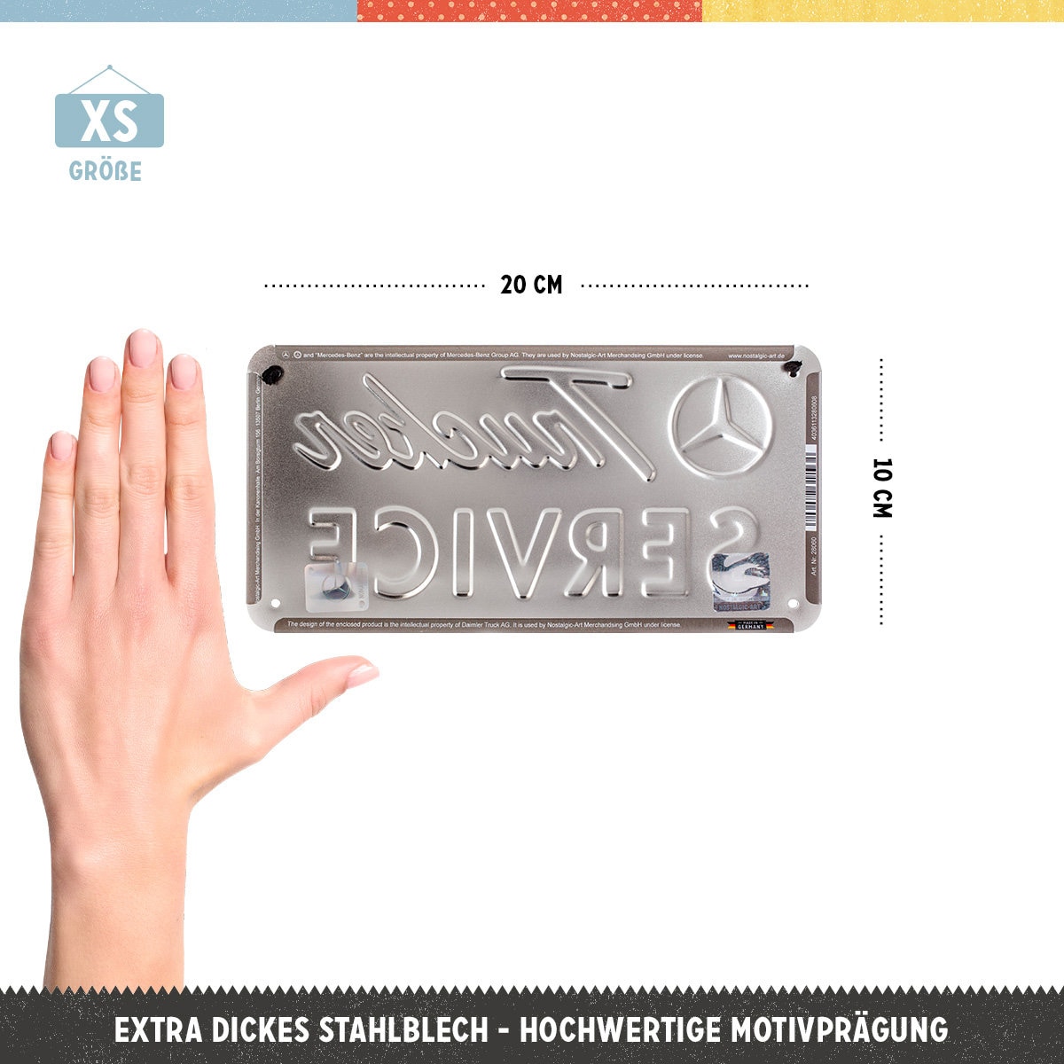 Nostalgic-Art 28046, Targa da appendere, Ford – Service & Repair – Idea regalo per accessori per auto, in metallo, Design retro per decorazione, 10 x 20 cm
