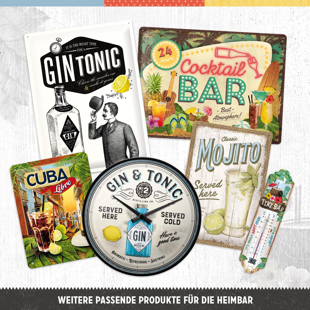 Retro Blechschild „Sangria Wein Cocktail“ – 20x30 Cm, Metall, Vintage-Design, Geschenkidee