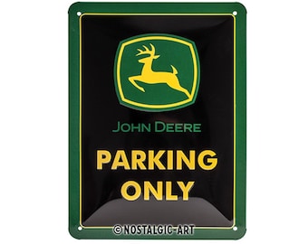 Nostalgic-Art metal sign approx. 6 x 8 in John Deere - Parking Only wall decor retro gift for fans, collectors, garage wall decor, OLP
