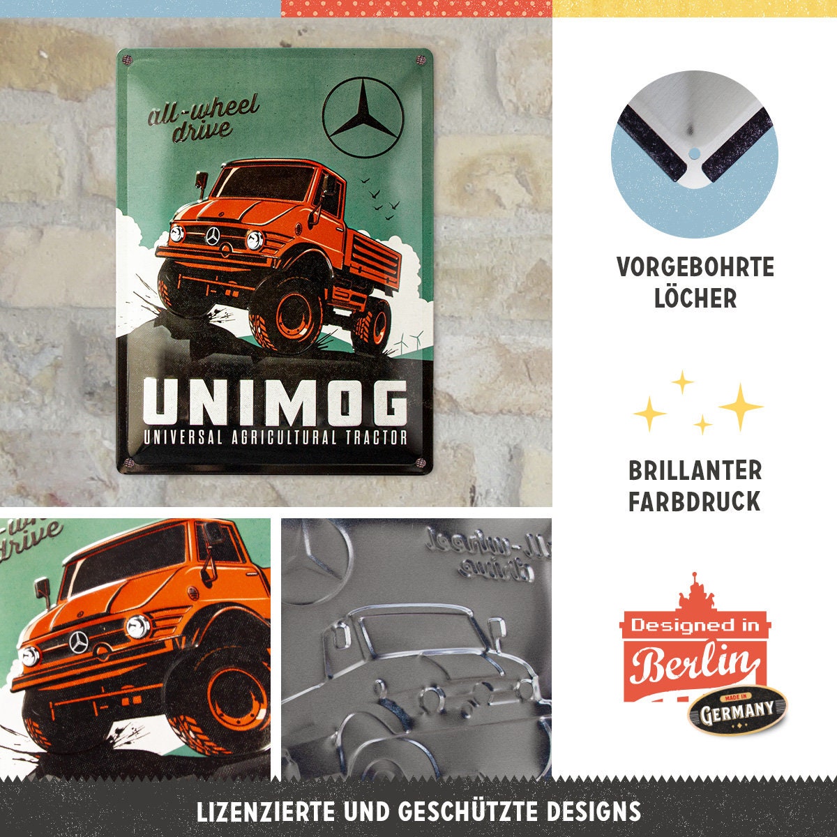 Nostalgic-Art – Targa Vintage Daimler Truck 20x30 Cm, Lamiera D'Acciaio, Design Retrò – 'Beyond Limits'