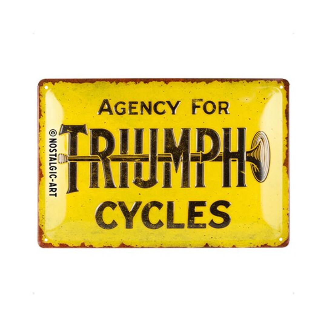 Nostalgic-Art Targa Retrò Triumph 20x30cm - Agenzia Per Cicli - Prodotto Con Licenza Ufficiale - 5