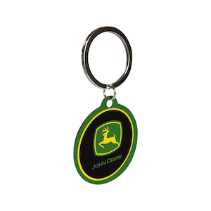 John Deere - Rund retro nyckelring med logotyp