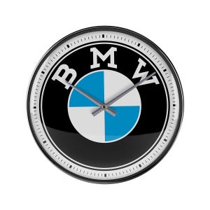 BMW - Reloj de pared retro con logo y cristal auténtico, Ø 31 cm