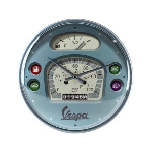 Vespa - Reloj de pared retro con velocímetro y cristal auténtico, Ø 31 cm