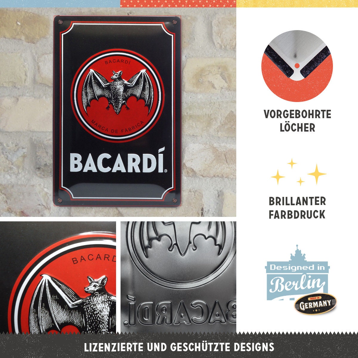 Nostalgic-Art Targa retrò, 20 x 30 cm, Martini – Bianco Vermouth Label – Idee regalo accessori da bar, Official License Product (OLP), in metallo