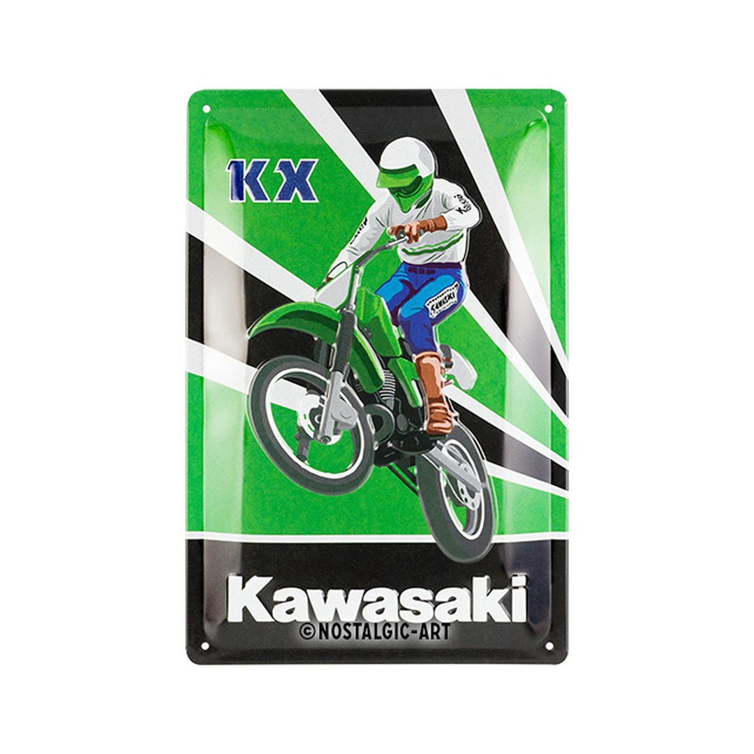 Kawasaki - KX Motocross Retro Tin Sign Made of Sheet Steel, 20 X