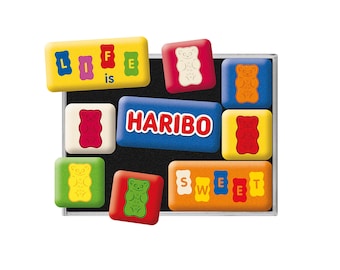 Nostalgic-Art fridge magnet set approx. 0.9 x 0.9 in HARIBO - Life is sweet kitchen decor retro gift for collectors, fans, vintage gift, OLP