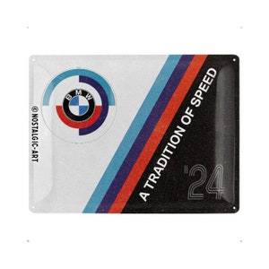 Nostalgic-Art Retro tin sign, 30 x 40 cm, "BMW Motorsport - Tradition Of Speed", gift idea for BMW fans, made of metal, vintage design