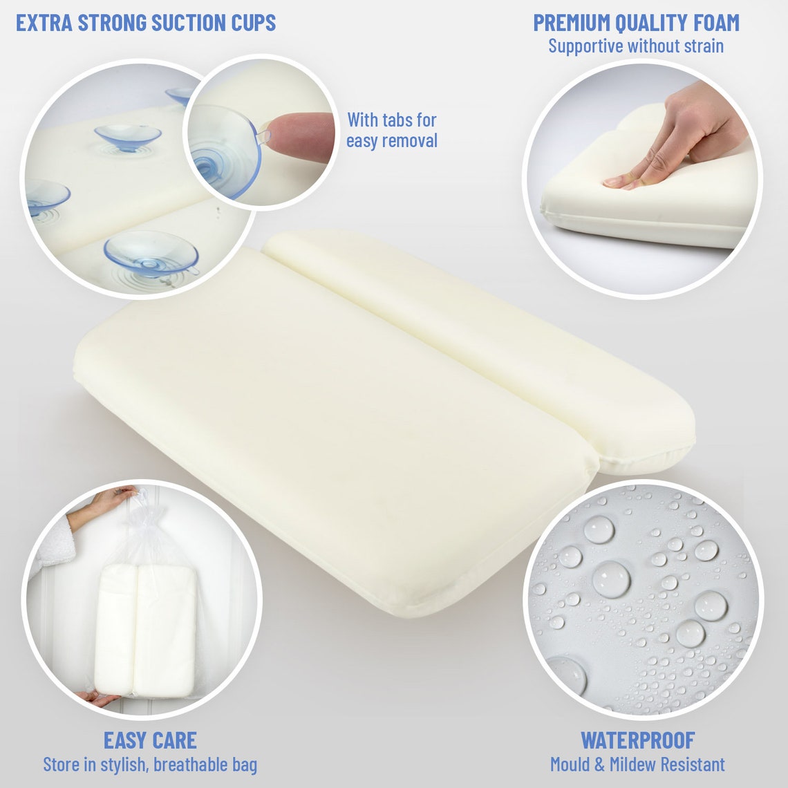 Bath Pillow Waterproof / Home Spa Bath Cushion With TWO - Etsy UK