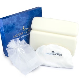 Bath Pillow Waterproof / Home Spa Bath Cushion, with TWO Washable, Removable Covers, 7 Suction Cups and Travel Bag