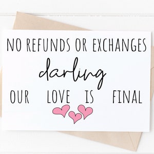 Nessun rimborso o scambio Darling Our Love Is Final, Biglietto di San Valentino, Biglietto Anniversario, Download digitale, Download istantaneo PDF, Modello di biglietto