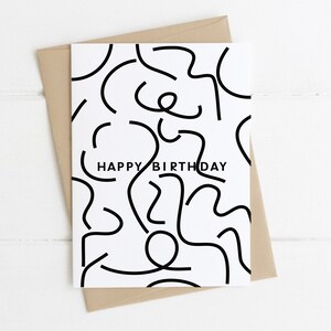 Tarjeta de feliz cumpleaños, Tarjetas de feliz cumpleaños modernas, Tarjeta de feliz cumpleaños imprimible 5x7, Tarjeta de feliz cumpleaños abstracta, Tarjetas de felicitación originales