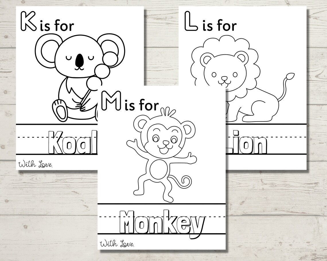 Baby's First ABC Book Baby Shower Game Alphabet Coloring - Etsy