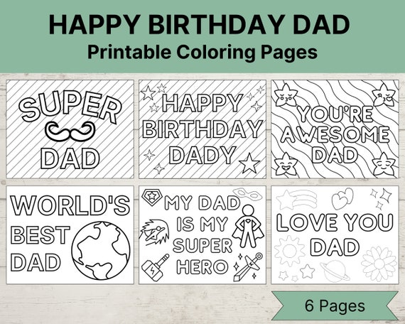 Happy Birthday Daddy Love You Coloring Pages