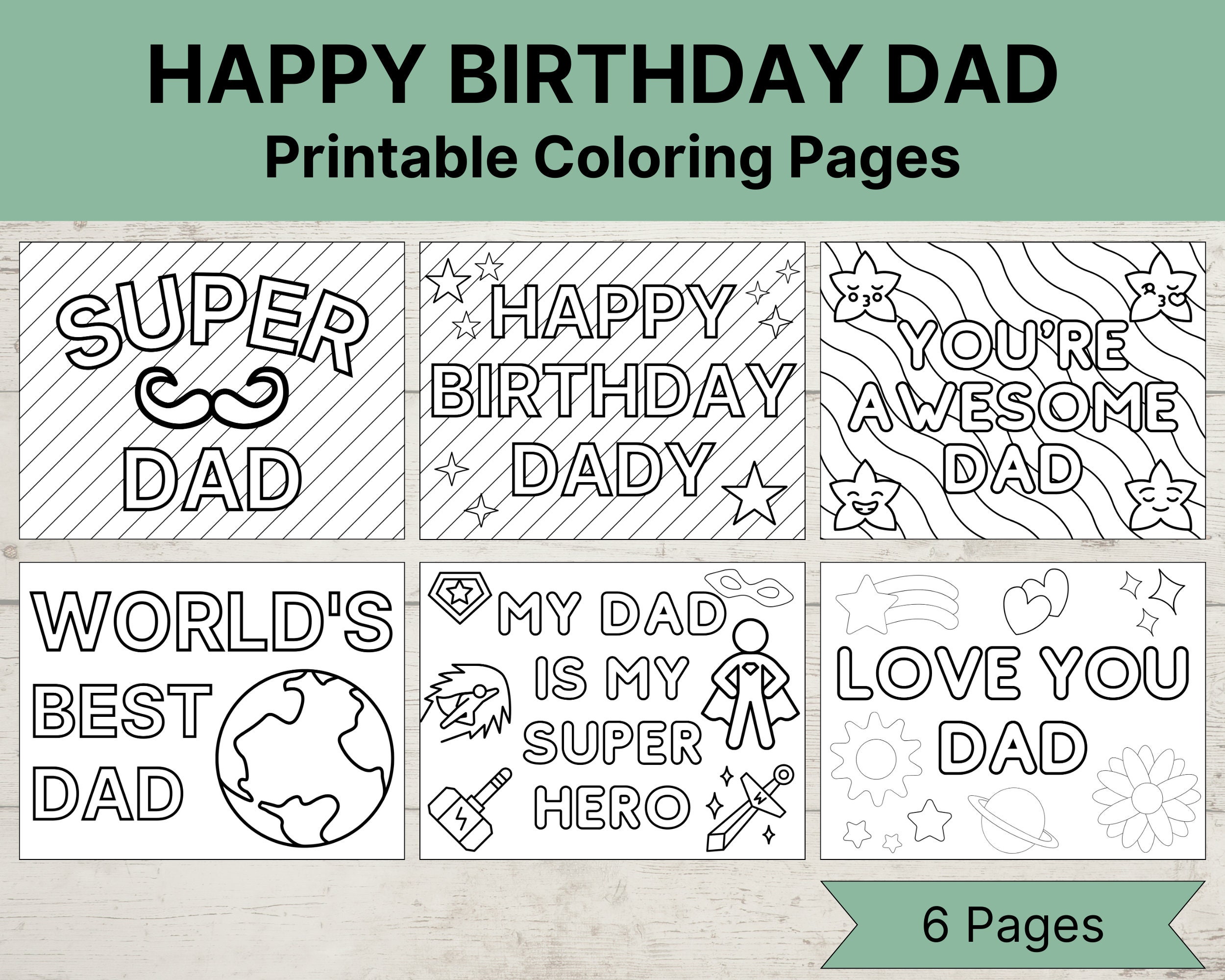 Happy Birthday Dad Coloring Pages