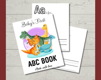 Baby's First ABC Book, Baby Shower Activity Pages, Printable Alphabet Book, Gender Neutral Design ABC Coloring Pages, Digital Download, PDF