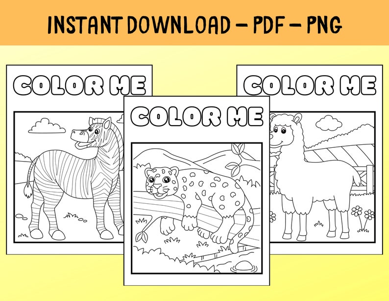 Toddler Coloring Pages: Animals for Toddlers, Kids Coloring Book With ...