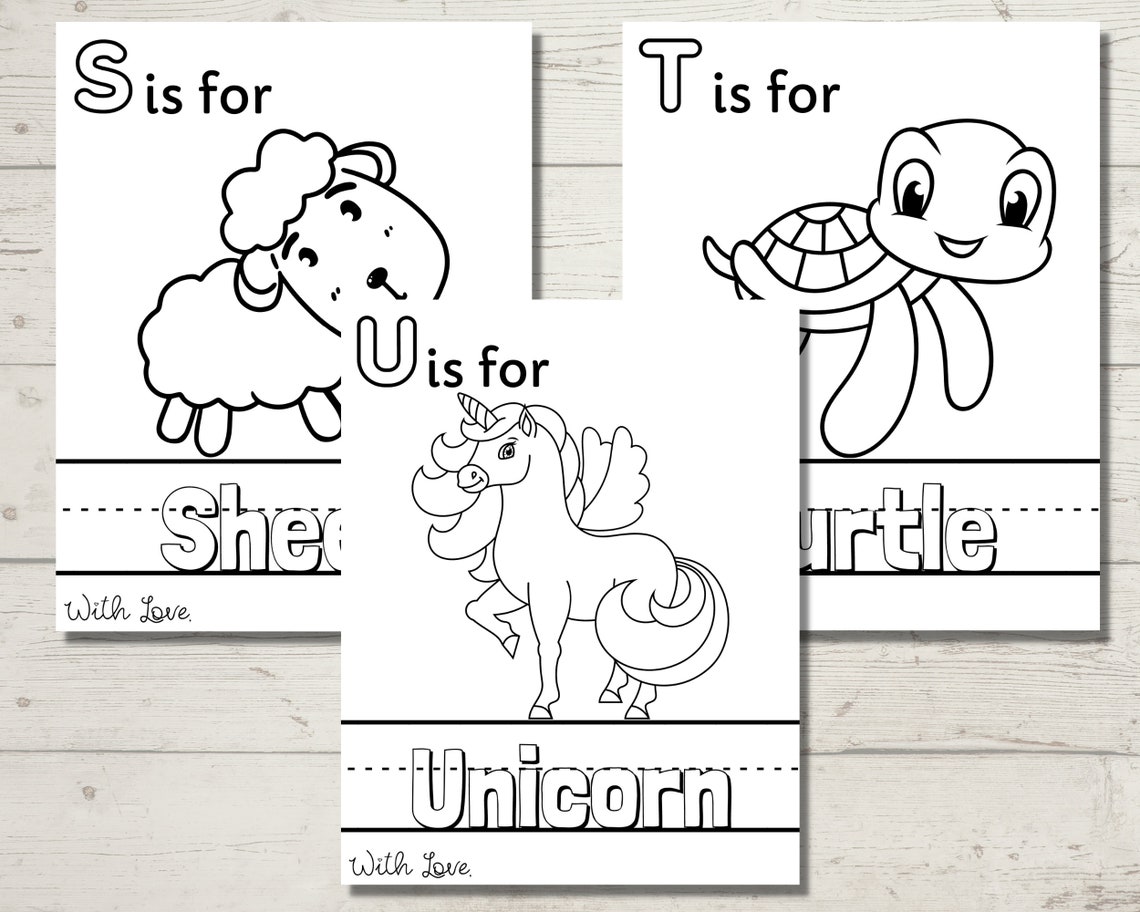 Baby's First ABC Book Baby Shower Game Alphabet Coloring - Etsy