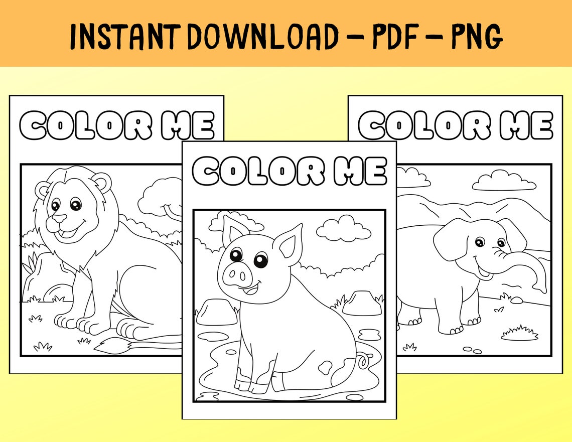 Toddler Coloring Pages: Animals for Toddlers, Kids Coloring Book With