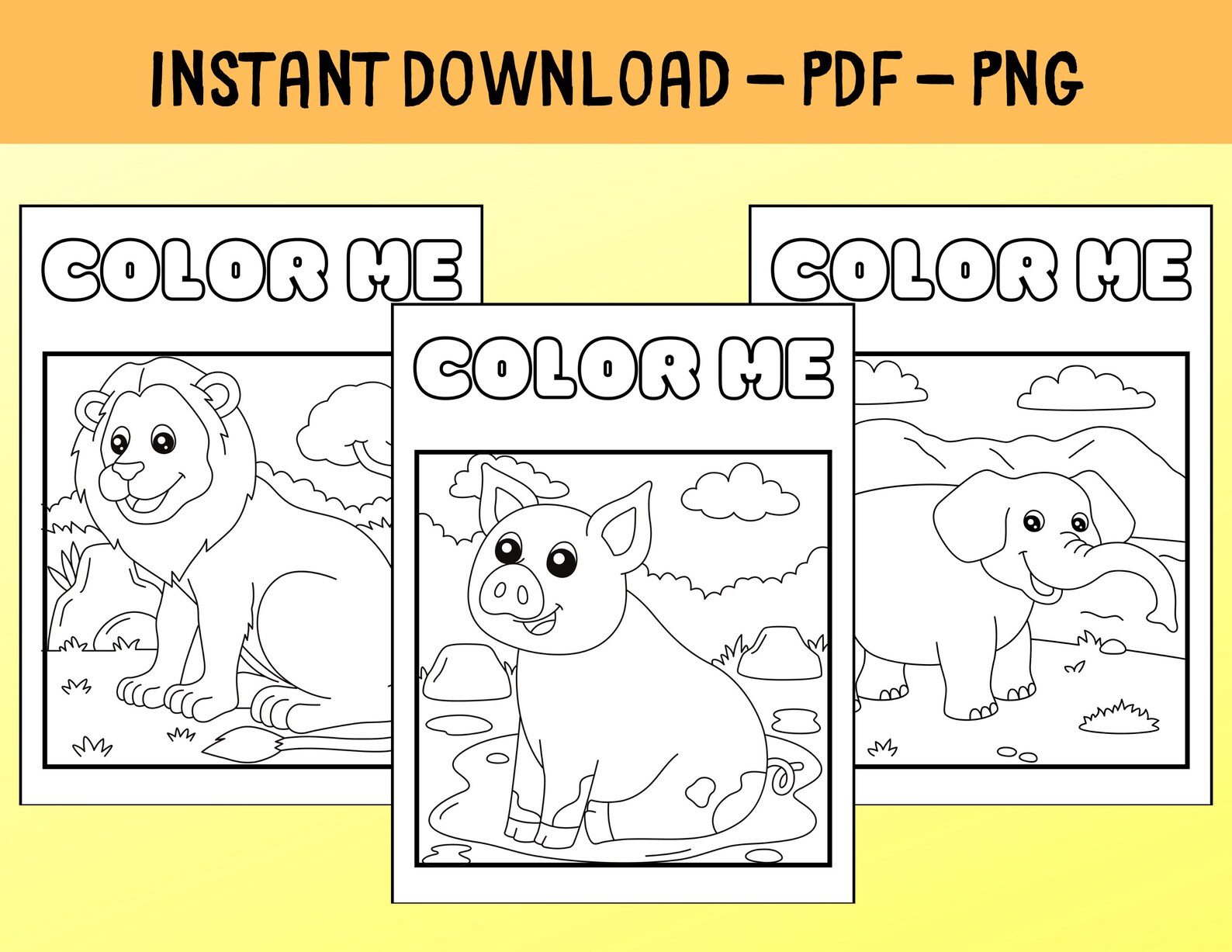 Toddler Coloring Pages: Animals for Toddlers, Kids Coloring Book With ...