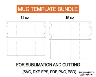 Mug Template SVG Bundle | Template for Sublimation | Cutting Files