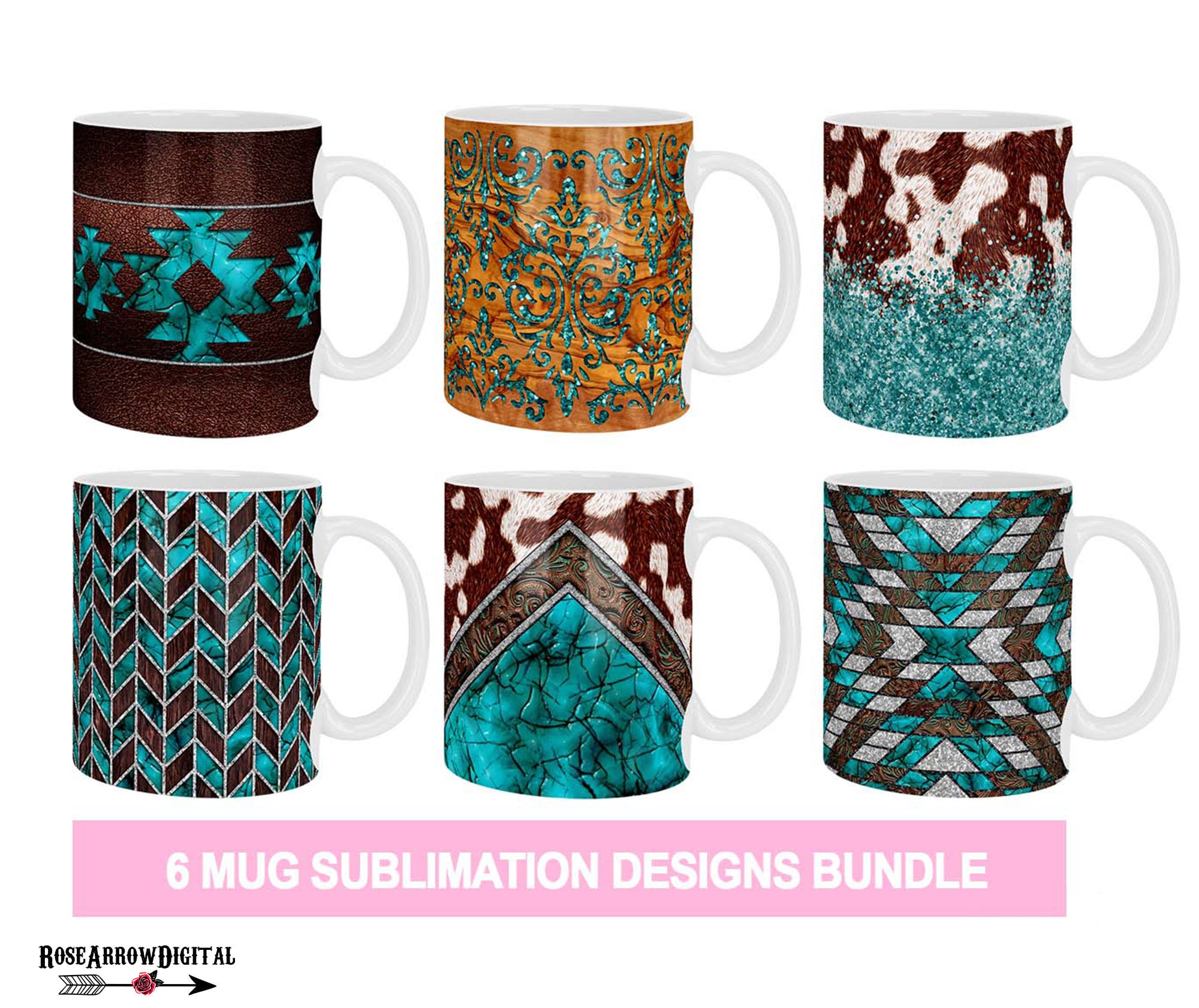 Turquoise Mugs Set - Etsy