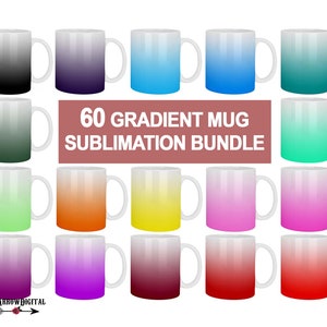 Gradient Mug Wrap Bundle | Ombre Mug Sublimation Designs PNG Set