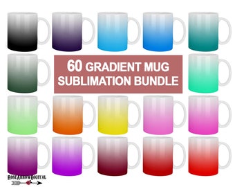 Gradient Mug Wrap Bundle | Ombre Mug Sublimation Designs PNG Set