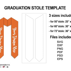 Abschluss Stola Vorlage SVG | Stola Vorlage für Sublimation