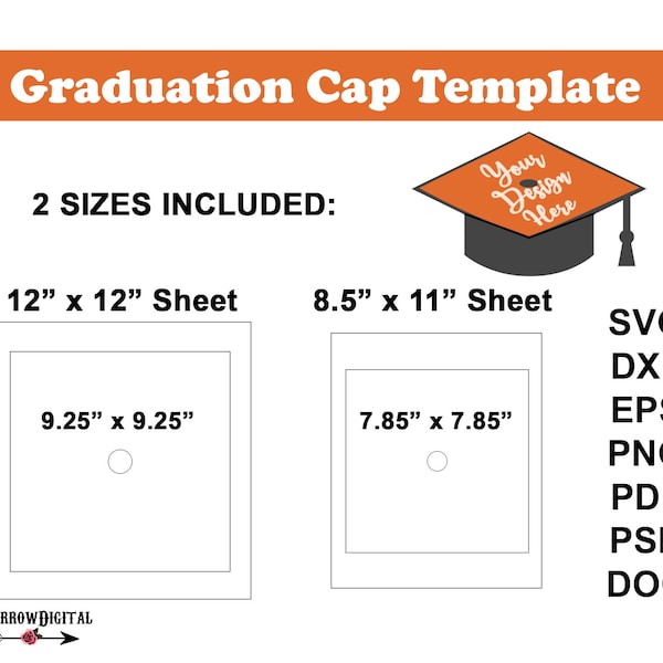 Graduation Cap Template SVG Bundle| Cap Top Sublimation PSD