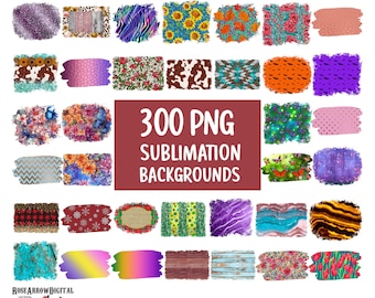 Sublimation Background PNG Bundle | 300 T-Shirt Patches (Digital Download)