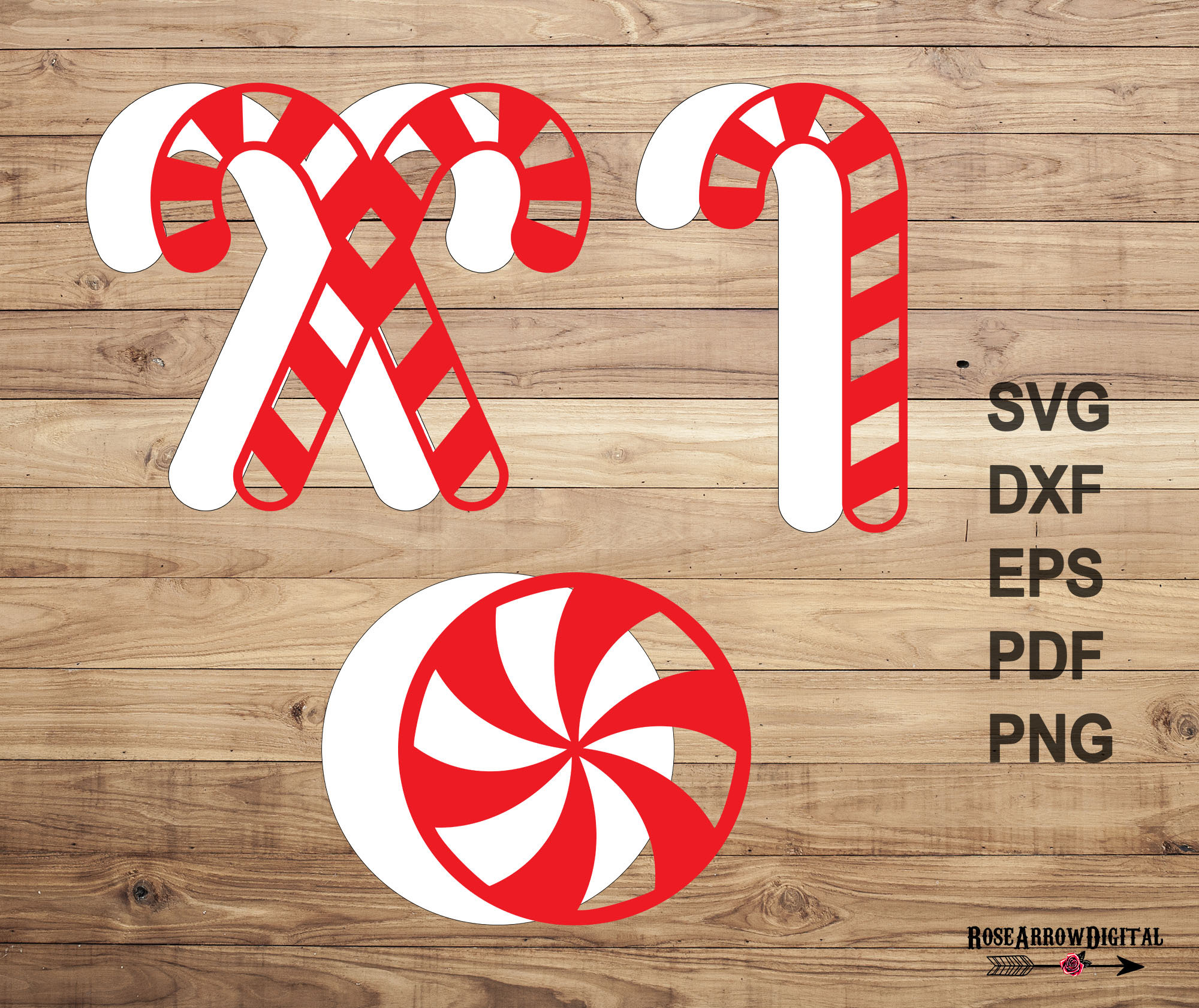 Candy Cane SVG Bundle Lollipop SVG File for Cricut DXF - Etsy
