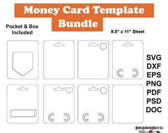 Money Card SVG Bundle | Money Holder Template for Sublimation