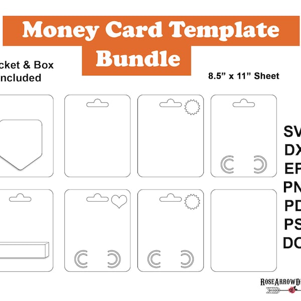 Money Card SVG Bundle | Money Holder Template for Sublimation