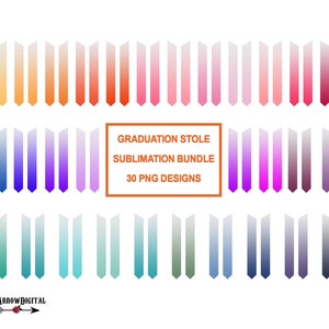 Graduation Stole Sublimation Template PNG | Stole Background Bundle