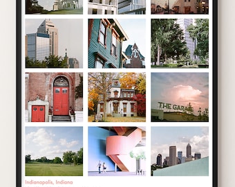 Indianapolis Photo Collage Print: Indy Landmarks, Urban Wall Art (Digital Download)