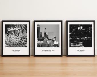 Las Vegas Photography Print Set: Flamingo, Bellagio, New York-New York (Digital Download)