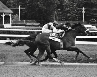 Saratoga Horse Racing Photo: Black and White Derby Art (Digital Download)