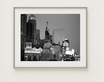 Las Vegas Photography Print: New York-New York Casino, Neon Lights (Digital Download)